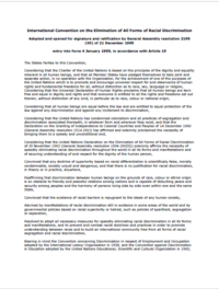 International Convention on the Elimination of All Forms of Racial Discrimination (CERD) 