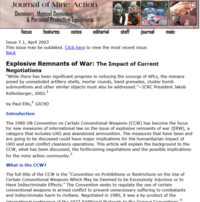 Explosive Remnants of War: The impact of current negotiations