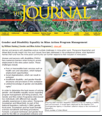 Gender and Disability Equality in Mine Action Program Management