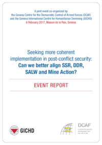 Seeking more coherent implementation in post-conflict security: Can we better align SSR, DDR, SALW and Mine Action? 