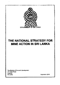The National Strategy for Mine Action in Sri Lanka 2010 